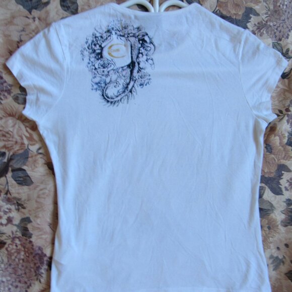 Just Cavalli Women White t-shirt,Small - Picture 6 of 6